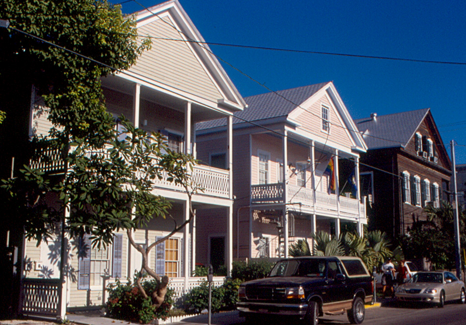 Colorful historic Conch-style homes in Key West